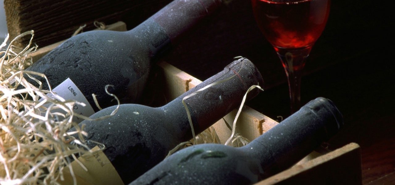Old Aged Red Wines Bottles