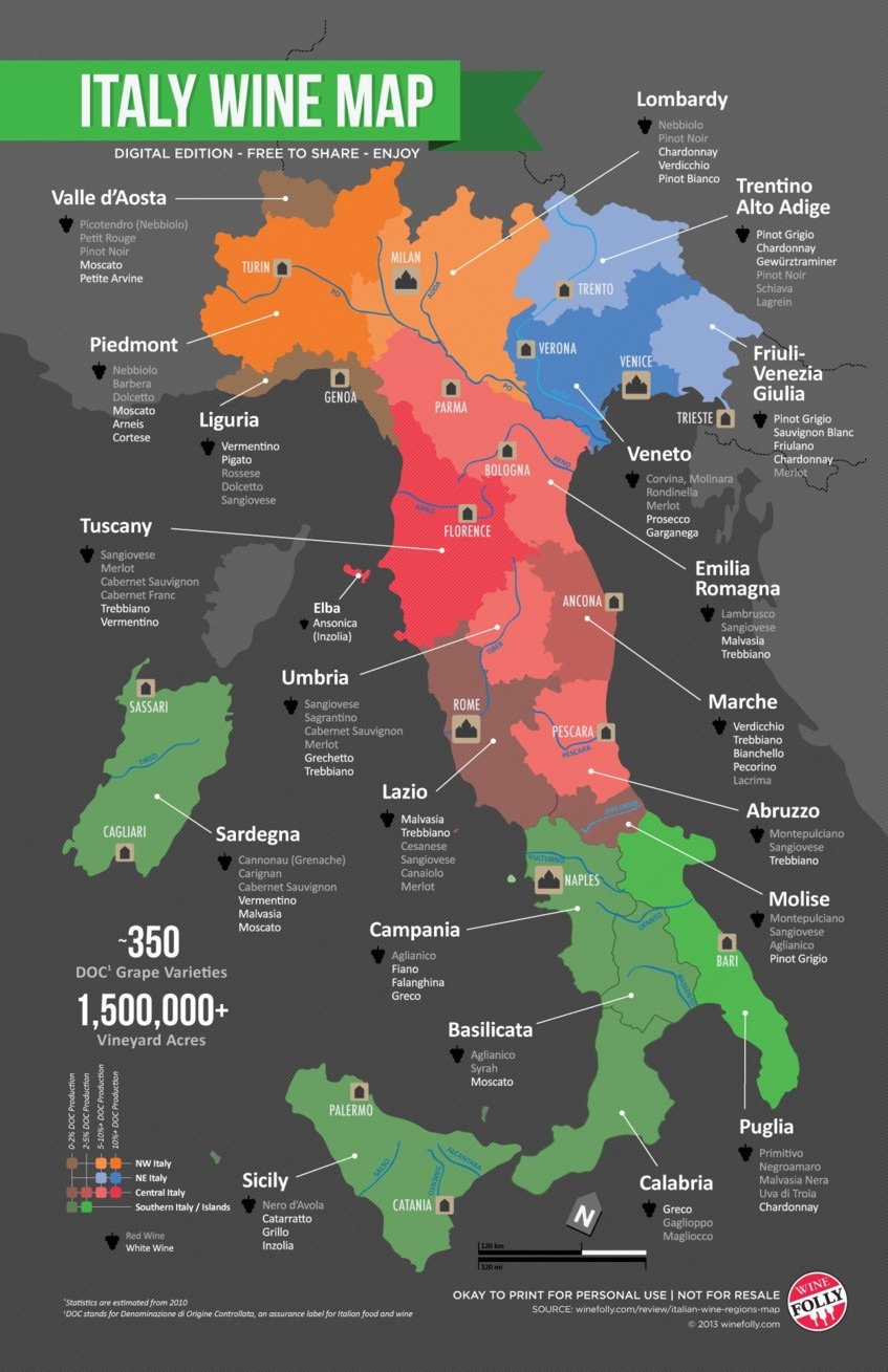 italy wine map - Wine Paths